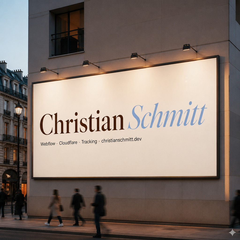 Urban billboard mockup with Christian Schmitt brand advertising